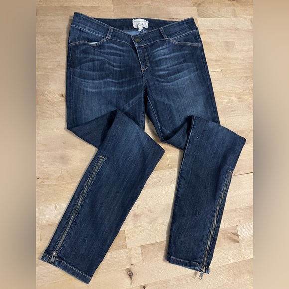 Current/Elliott Dark Indigo Skinny Jeans with Ankle Zippers - Picture 1 of 9